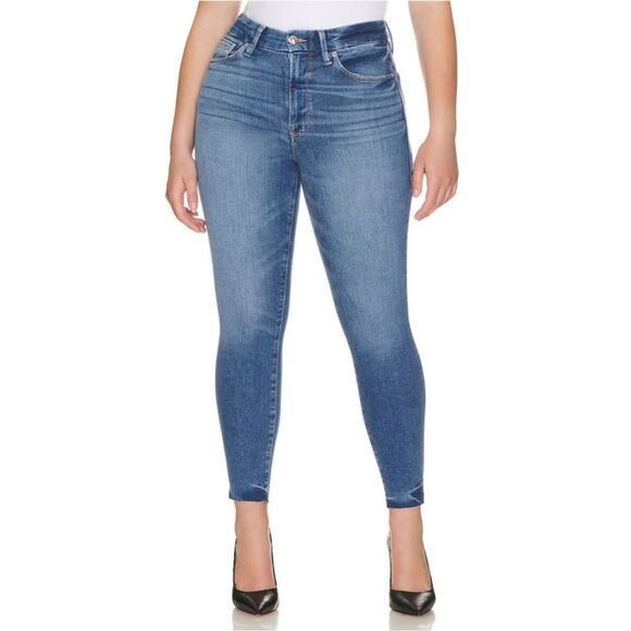 Good American Always Fits Calik Denim New Tags Raw Hem size 28 30 32 - Picture 5 of 9